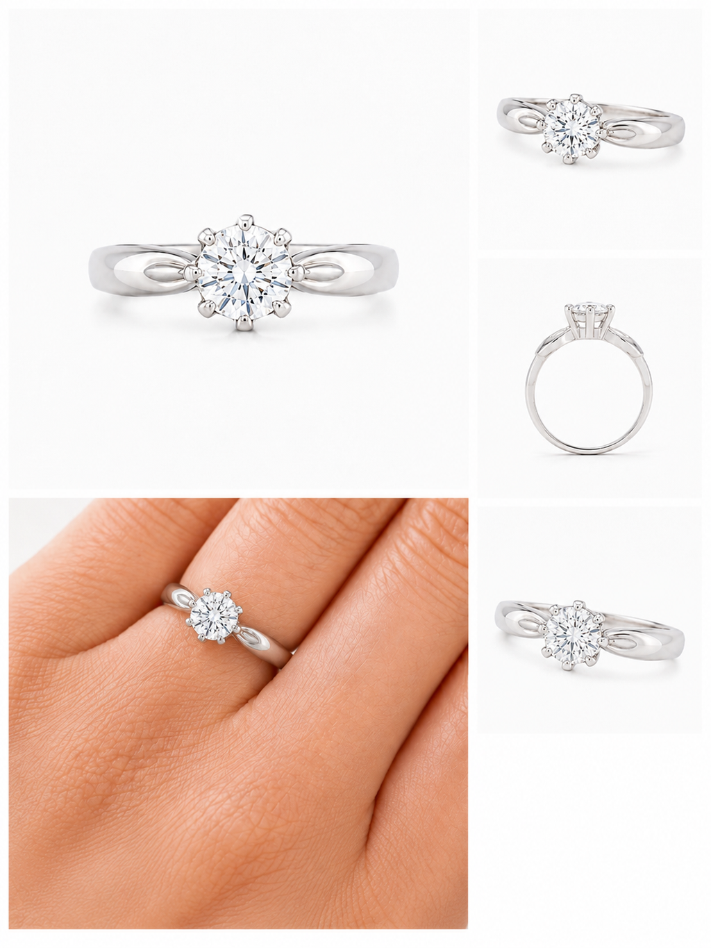 CALIENNA Classic Solitaire Silver Ring