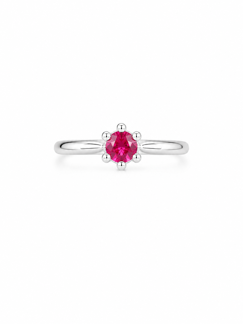 CALIENNA Ruby Blossom Silver Ring 1 of 1