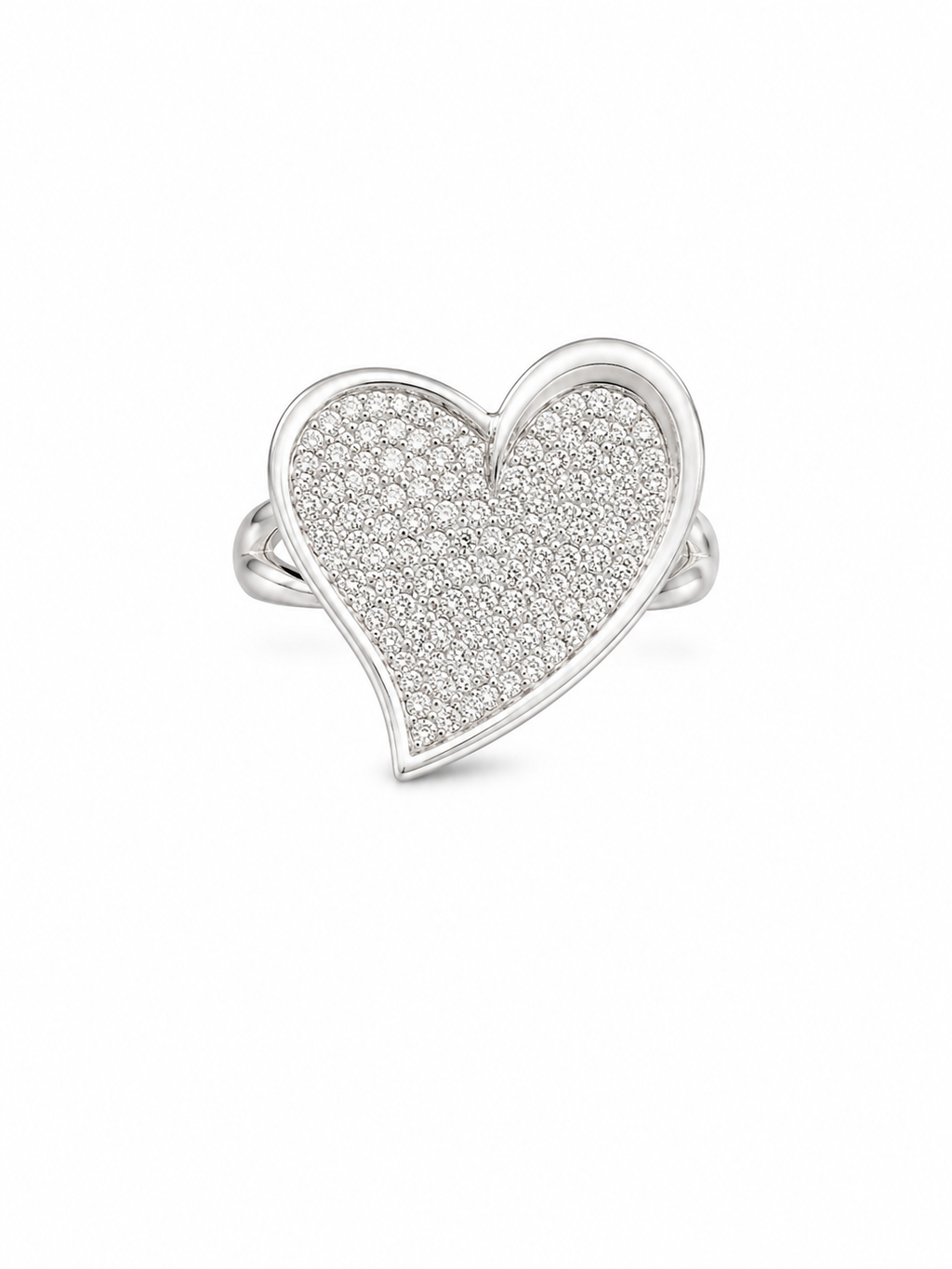 CALIENNA Sparkling Heart Silver Ring 1of1