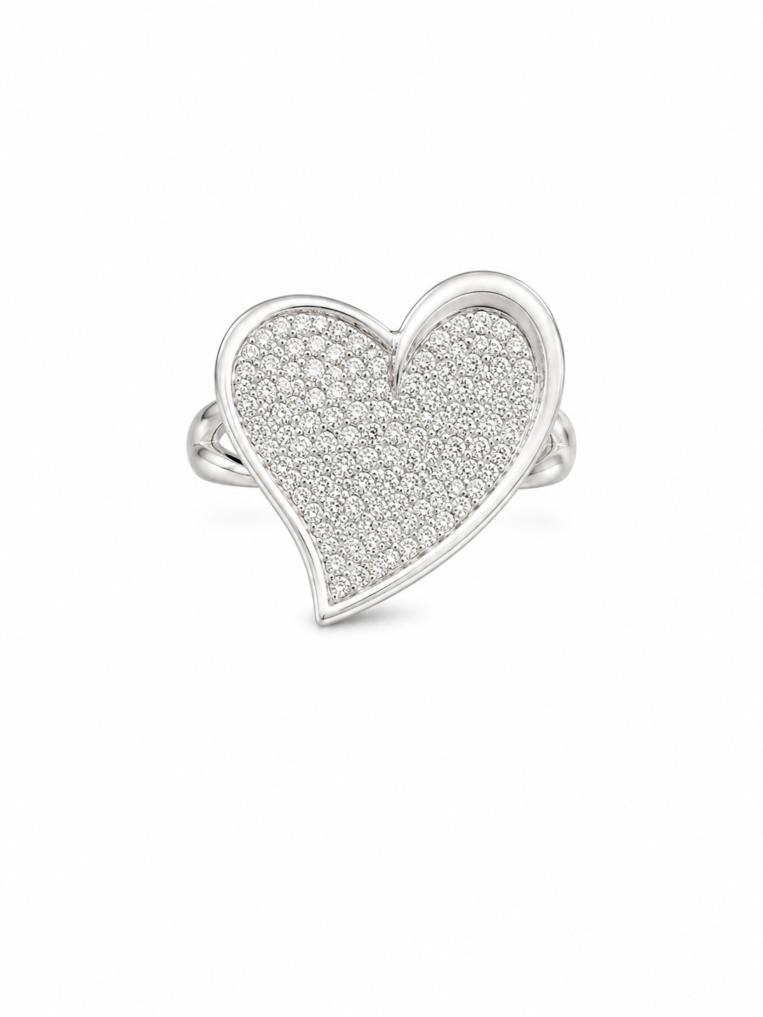 CALIENNA Sparkling Heart Silver Ring 1of1